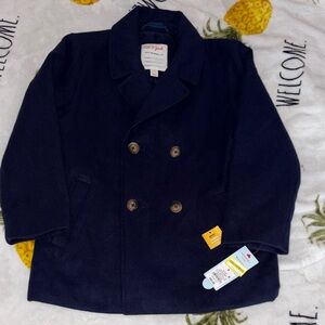 Cat & Jack kids Dark Blue Pea Coat small